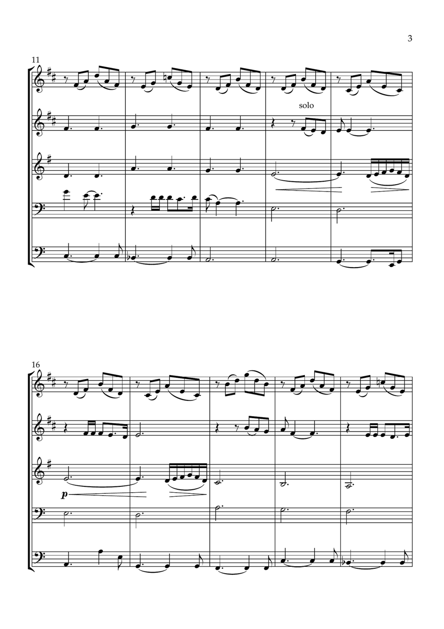 Nights In White Satin Nights In White Satin Brass Quintet scores gallery preview page 3