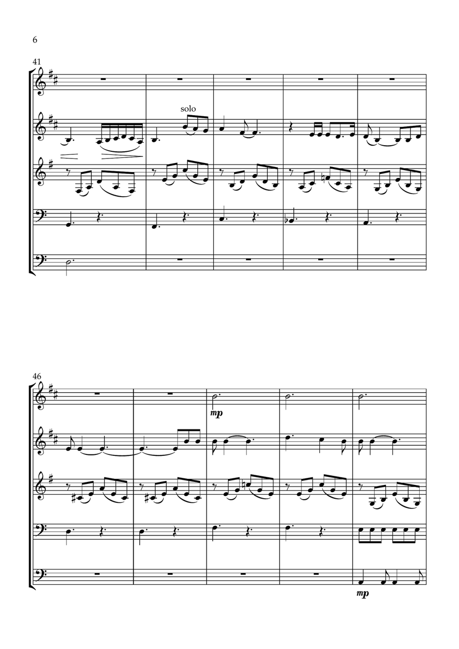 Nights In White Satin Nights In White Satin Brass Quintet scores gallery preview page 6