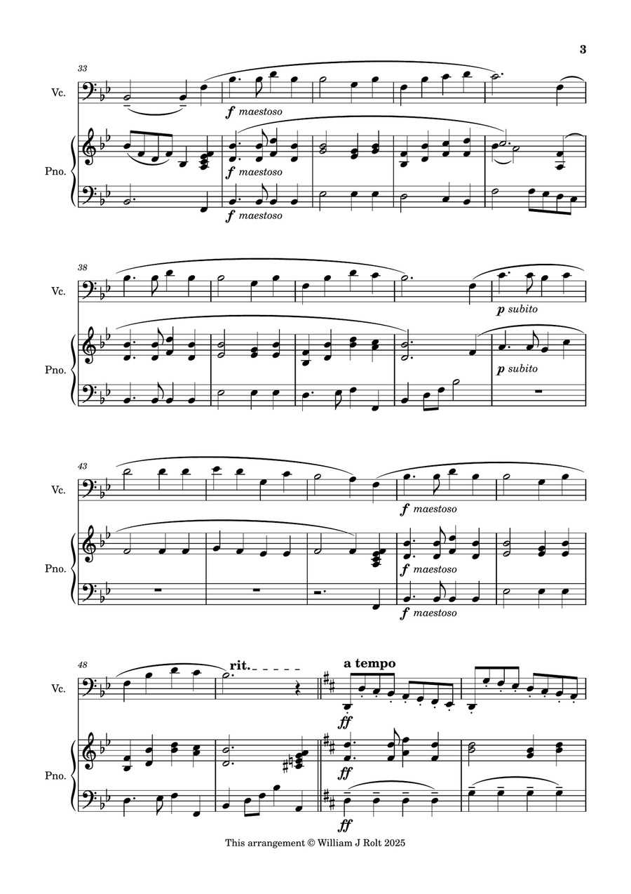 Stand up, stand up for Jesus (for cello and piano) Piano scores gallery preview page 3