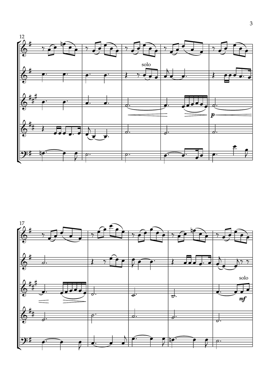 Nights In White Satin Nights In White Satin Woodwind Quintet scores gallery preview page 3