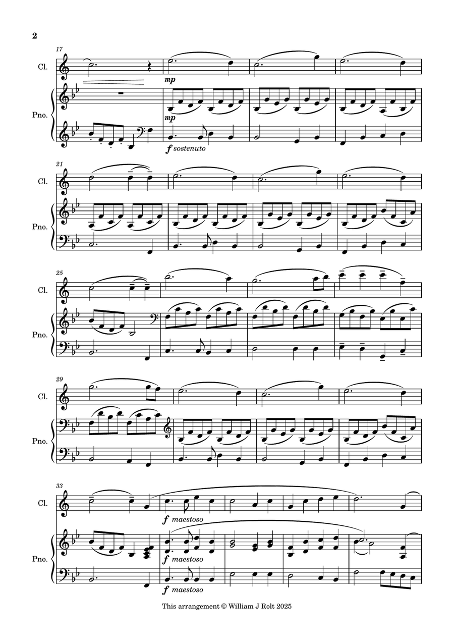 Stand up, stand up for Jesus (for clarinet and piano) B-Flat Clarinet scores gallery preview page 2