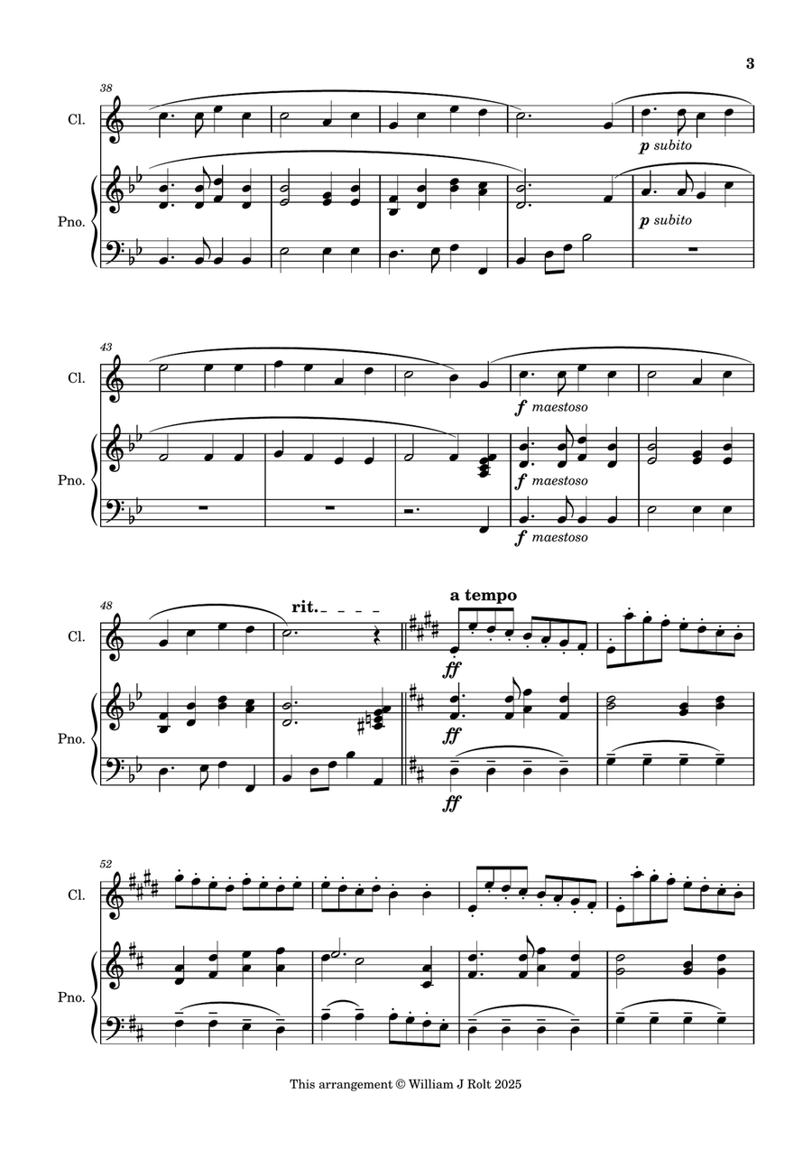 Stand up, stand up for Jesus (for clarinet and piano) B-Flat Clarinet scores gallery preview page 3
