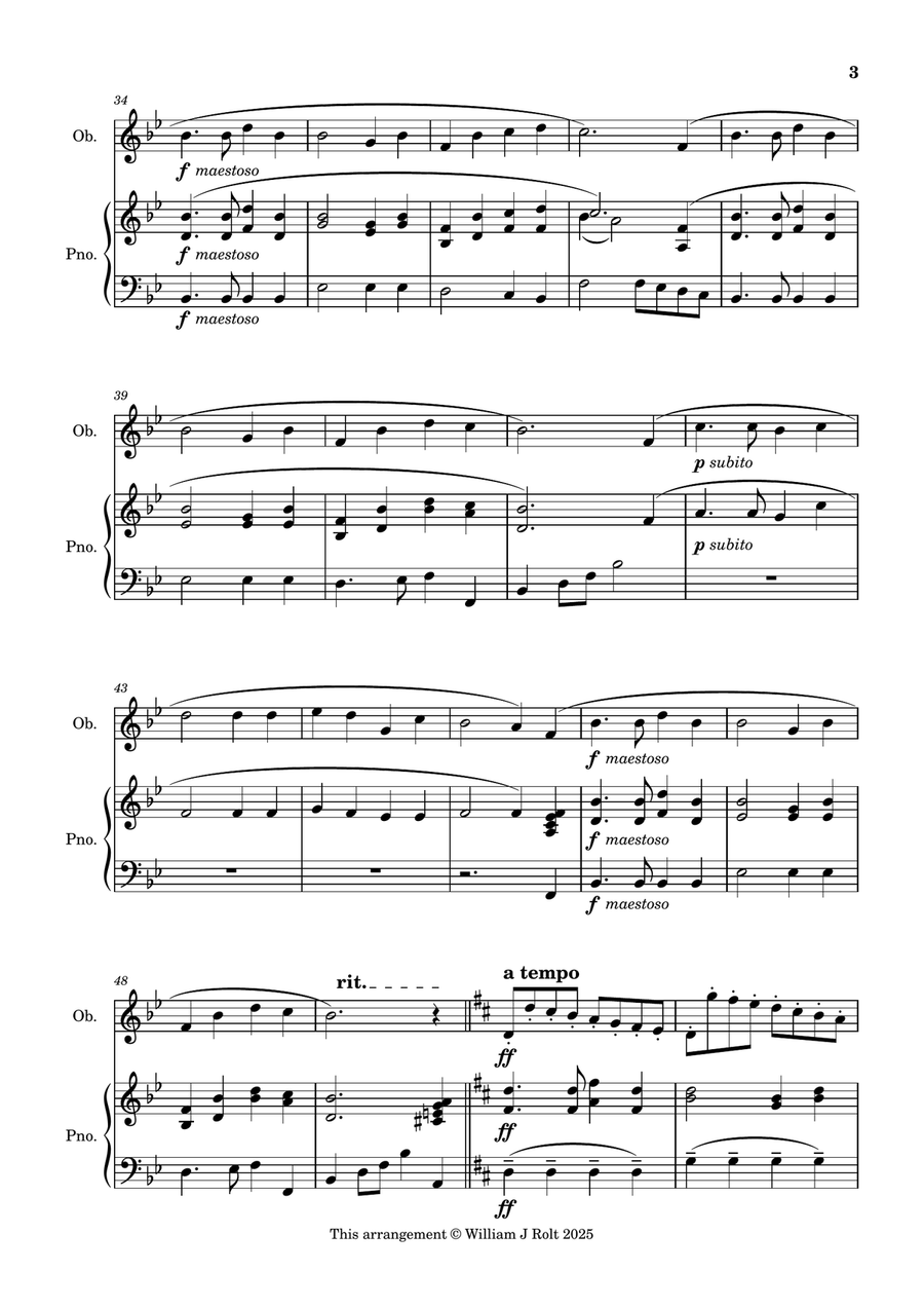 Stand up, stand up for Jesus (for oboe and piano) Piano scores gallery preview page 3