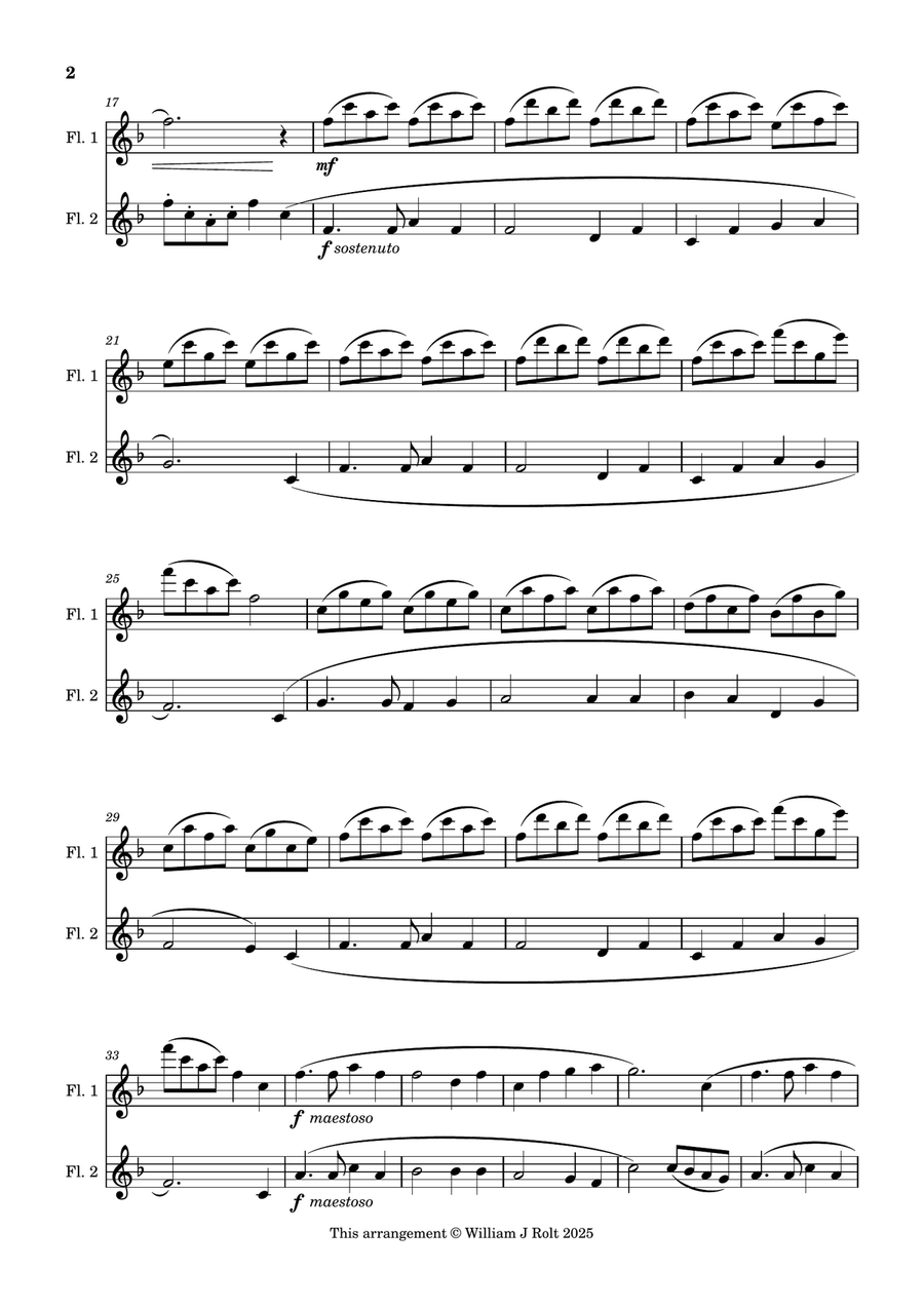 Stand up, stand up for Jesus (for 2 flutes) Flute Duet scores gallery preview page 2