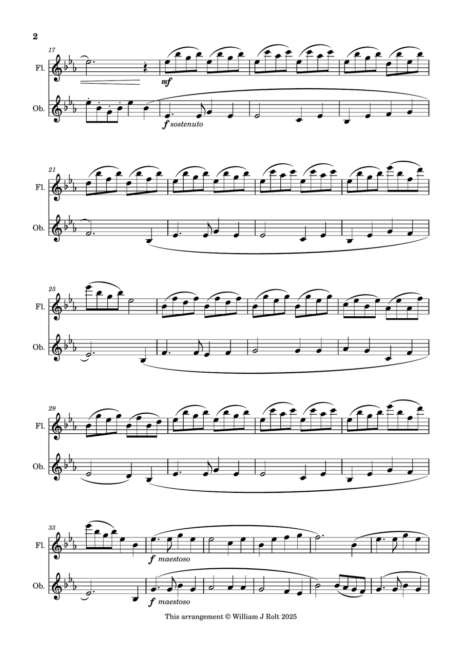 Stand up, stand up for Jesus (for flute and oboe) Woodwind Duet scores gallery preview page 2