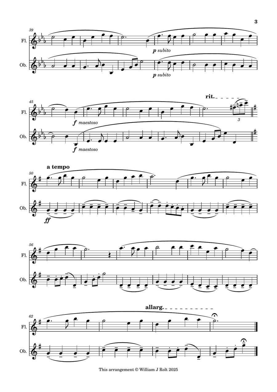 Stand up, stand up for Jesus (for flute and oboe) Woodwind Duet scores gallery preview page 3