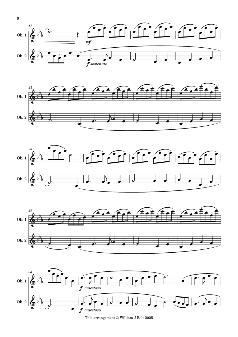 Stand up, stand up for Jesus (for 2 oboes) Woodwind Duet scores gallery preview page 2