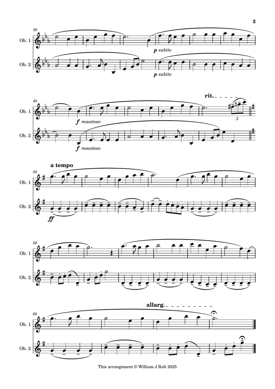 Stand up, stand up for Jesus (for 2 oboes) Woodwind Duet scores gallery preview page 3