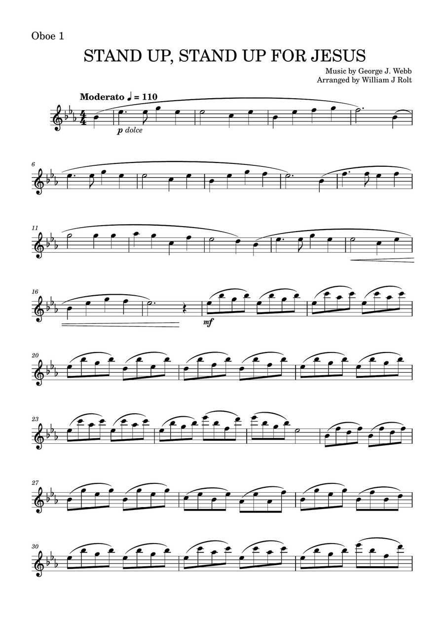 Stand up, stand up for Jesus (for 2 oboes) Woodwind Duet scores gallery preview page 4