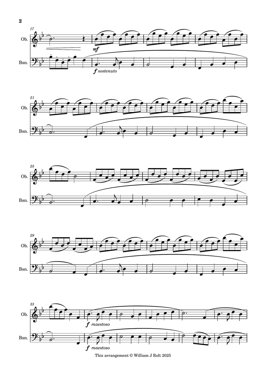 Stand up, stand up for Jesus (for oboe and bassoon) Woodwind Duet scores gallery preview page 2