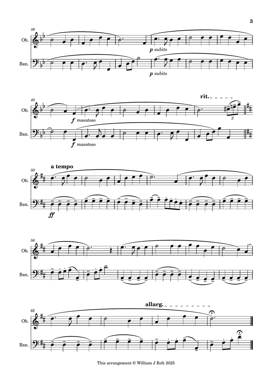 Stand up, stand up for Jesus (for oboe and bassoon) Woodwind Duet scores gallery preview page 3