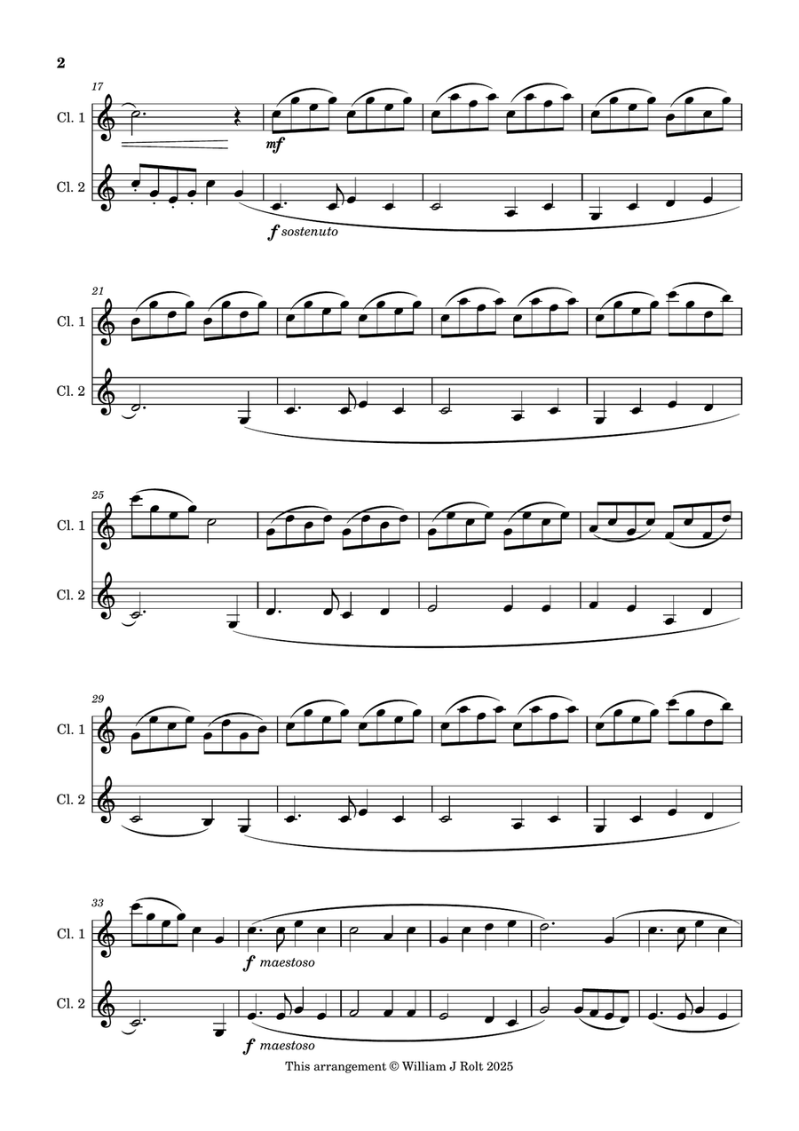 Stand up, stand up for Jesus (for 2 clarinets) Clarinet Duet scores gallery preview page 2