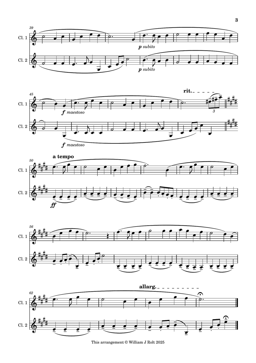 Stand up, stand up for Jesus (for 2 clarinets) Clarinet Duet scores gallery preview page 3