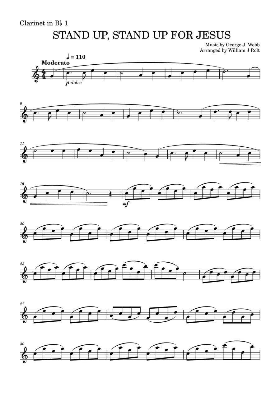 Stand up, stand up for Jesus (for 2 clarinets) Clarinet Duet scores gallery preview page 4