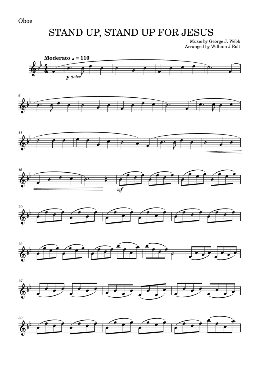 Stand up, stand up for Jesus (for oboe and clarinet) Woodwind Duet scores gallery preview page 4