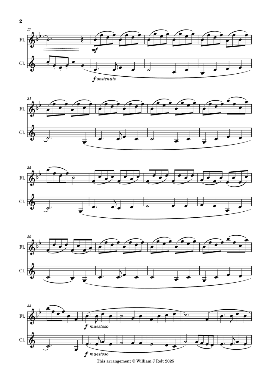 Stand up, stand up for Jesus (for flute and clarinet) Woodwind Duet scores gallery preview page 2