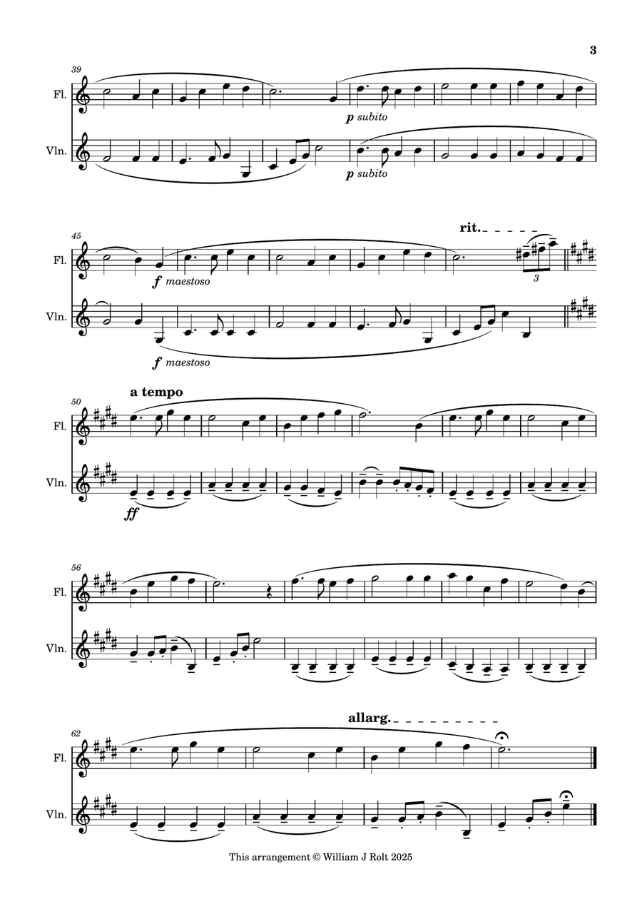 Stand up, stand up for Jesus (for flute and violin) Flute scores gallery preview page 3