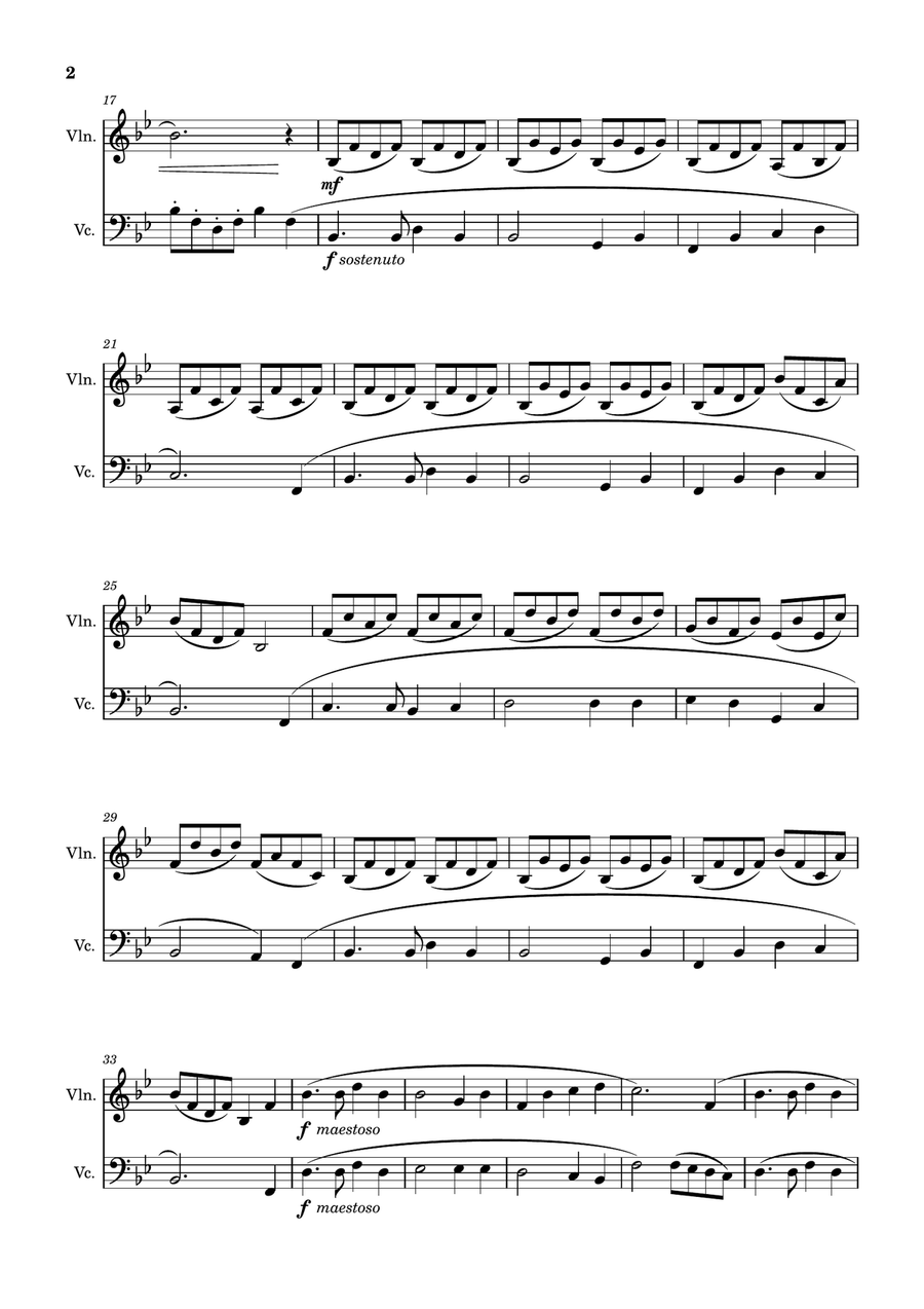 Stand up, stand up for Jesus (for violin and cello) String Duet scores gallery preview page 2