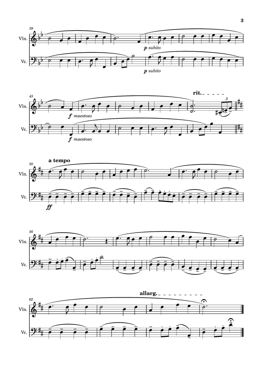 Stand up, stand up for Jesus (for violin and cello) String Duet scores gallery preview page 3