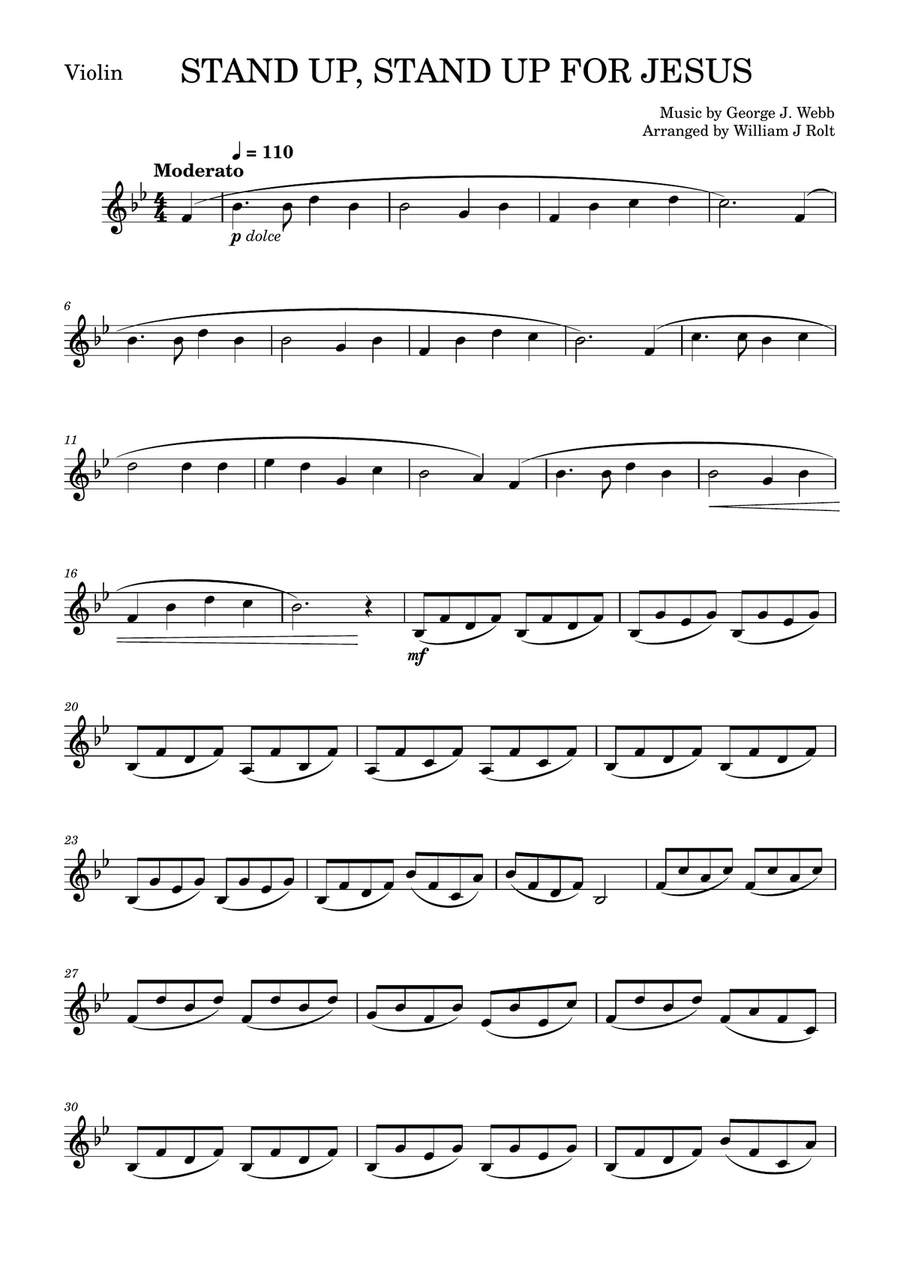 Stand up, stand up for Jesus (for violin and cello) String Duet scores gallery preview page 4