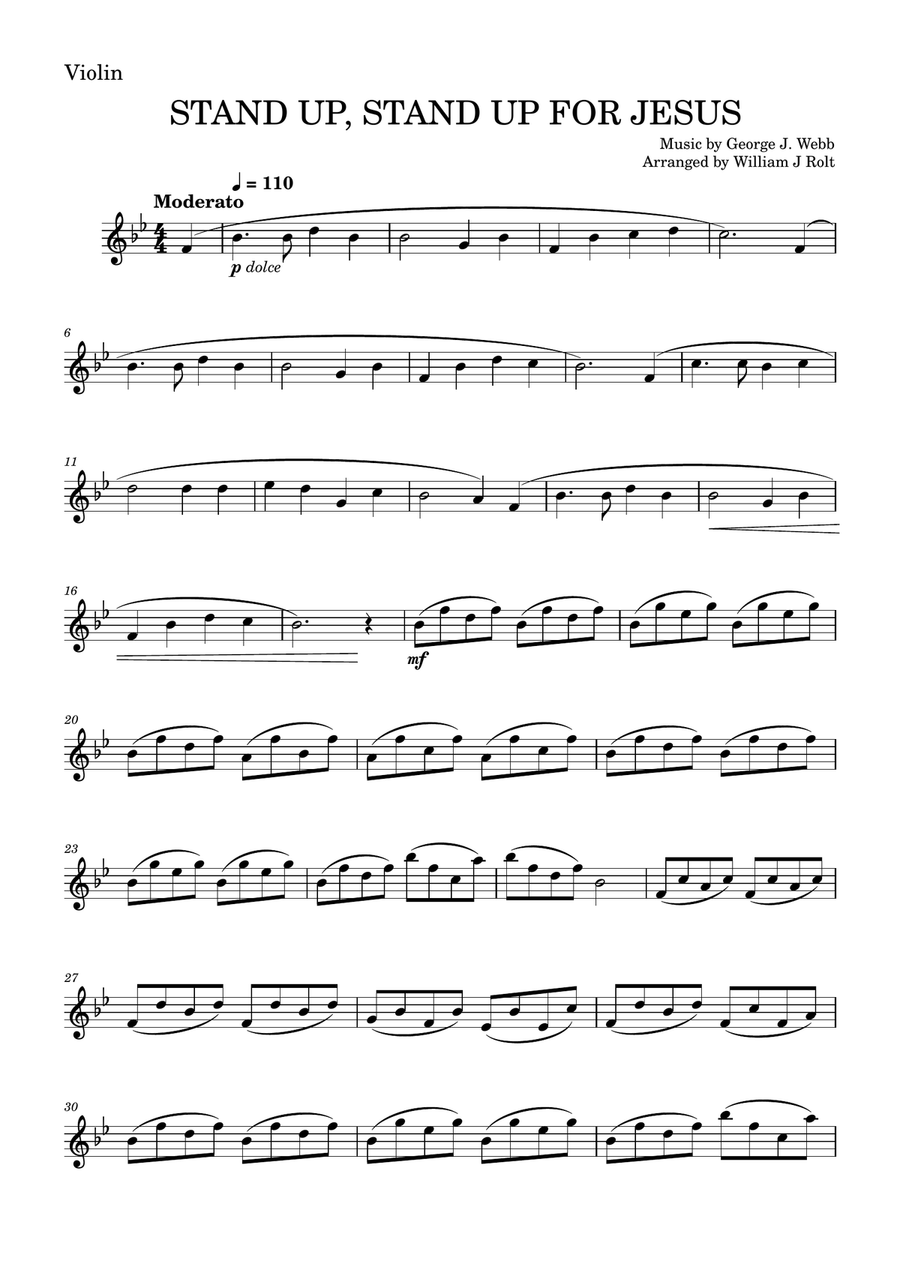 Stand up, stand up for Jesus (for violin and viola) String Duet scores gallery preview page 4