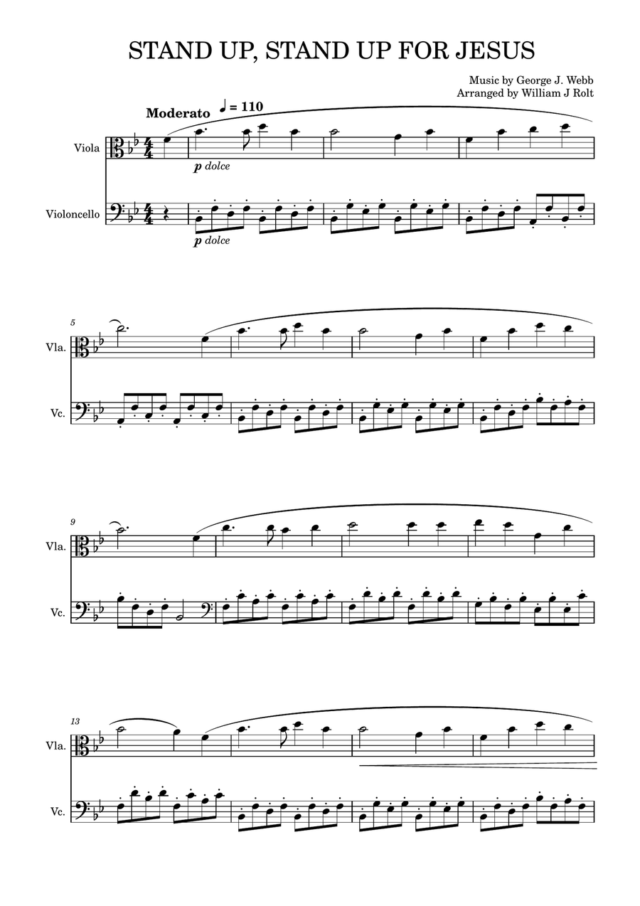 Stand up, stand up for Jesus (for viola and cello) String Duet scores gallery preview page 1