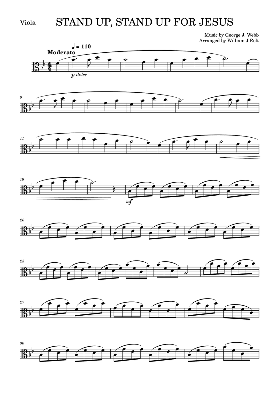 Stand up, stand up for Jesus (for viola and cello) String Duet scores gallery preview page 4