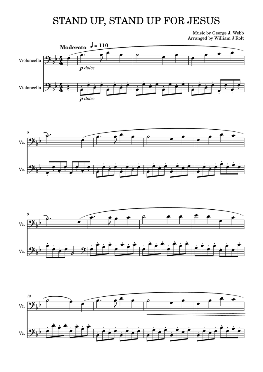 Stand up, stand up for Jesus (for 2 cellos) String Duet scores gallery preview page 1