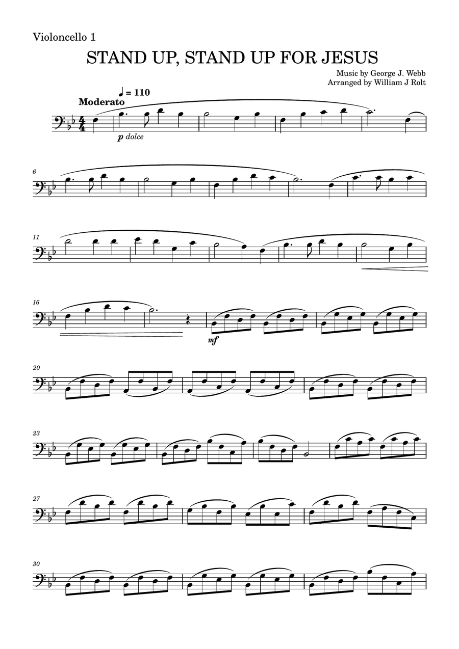 Stand up, stand up for Jesus (for 2 cellos) String Duet scores gallery preview page 4