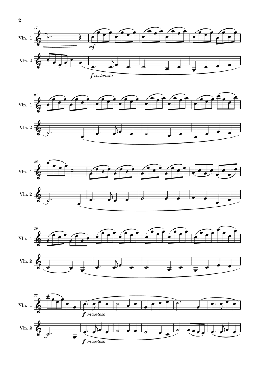 Stand up, stand up for Jesus (for 2 violins) String Duet scores gallery preview page 2