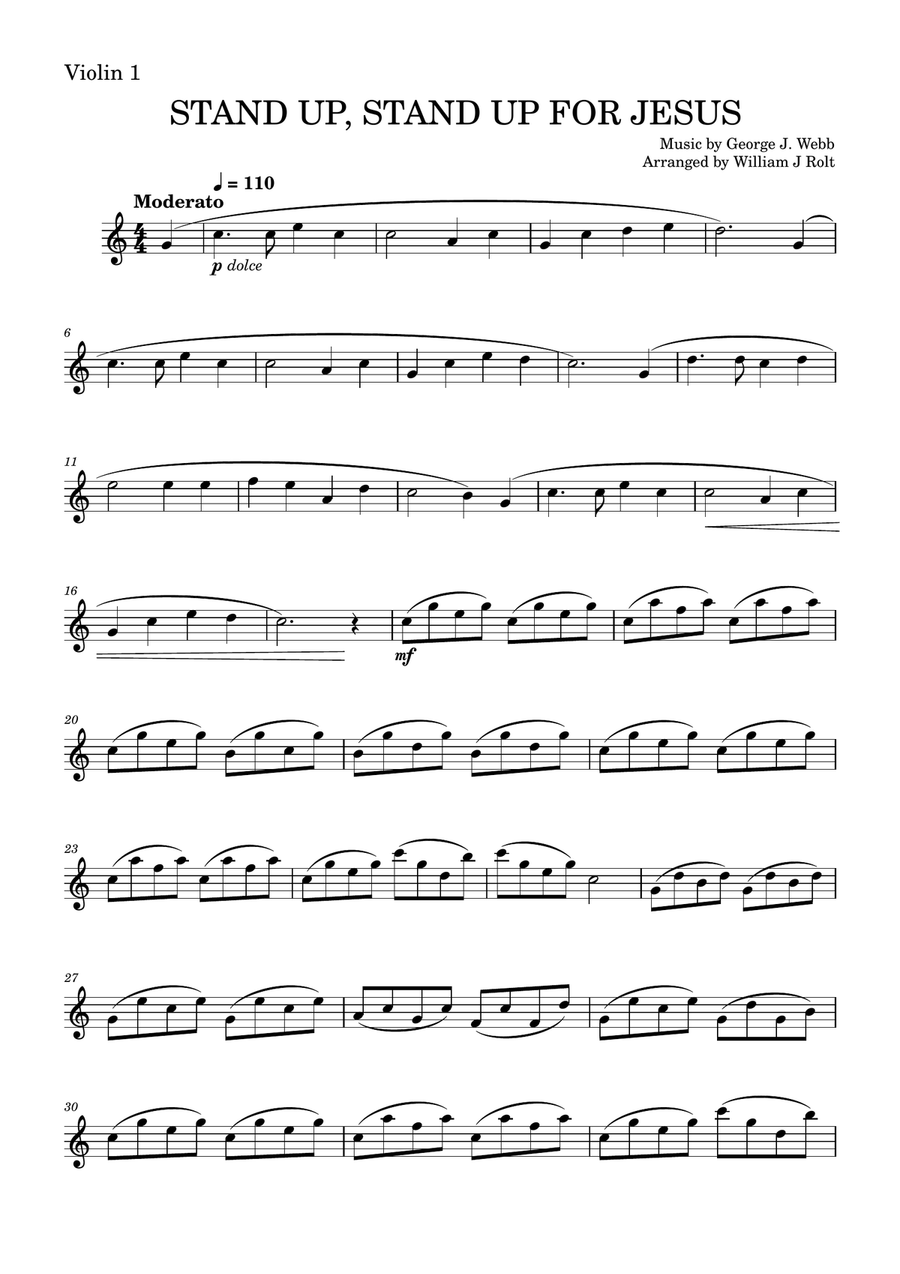 Stand up, stand up for Jesus (for 2 violins) String Duet scores gallery preview page 4