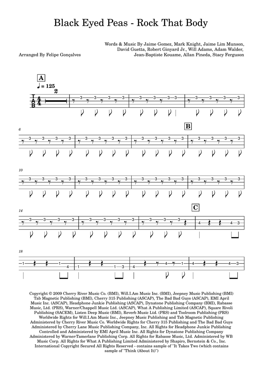 Rock That Body Rock That Body Acoustic Guitar scores gallery preview page 1