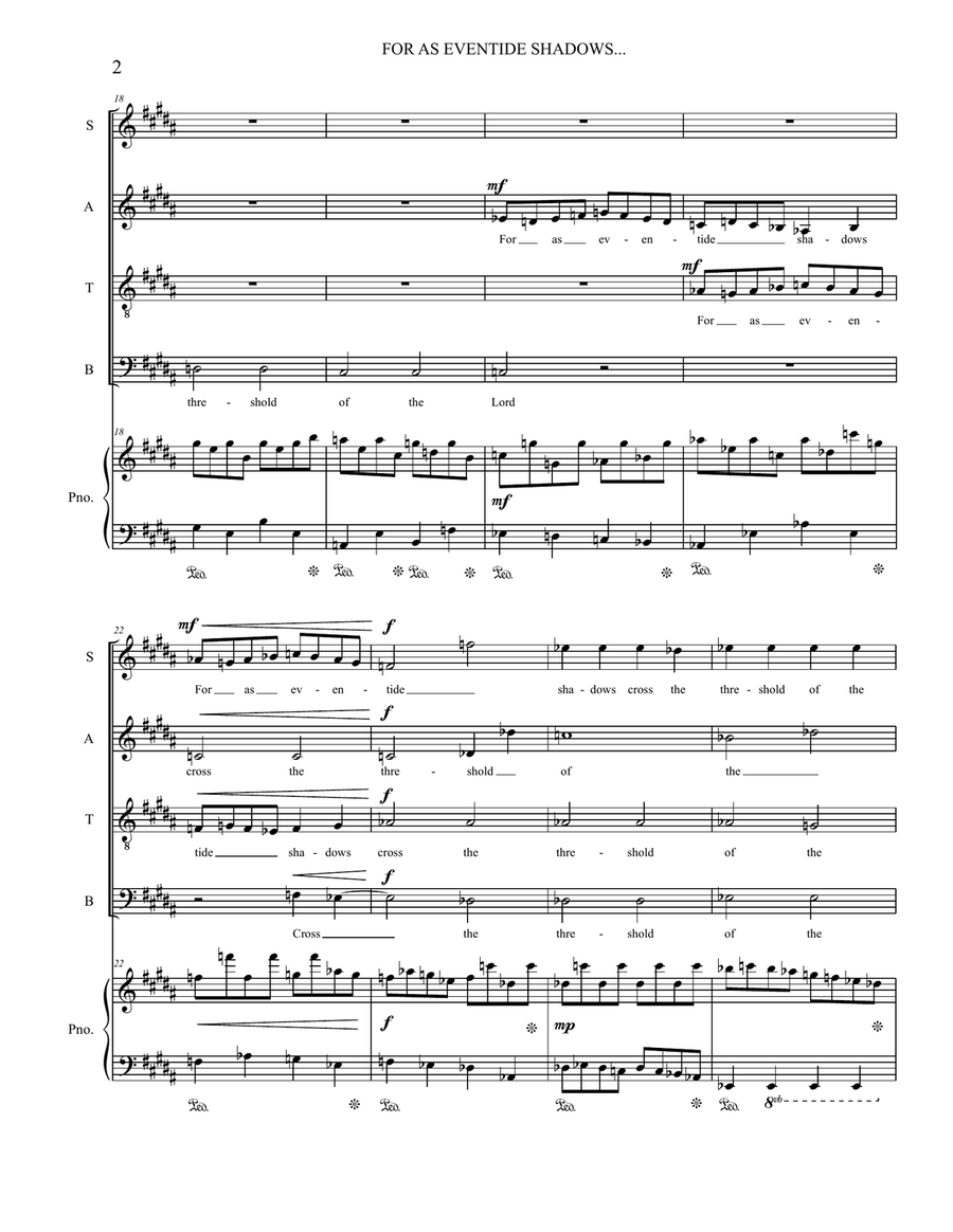 For As Eventide Shadows... Divisi scores gallery preview page 3