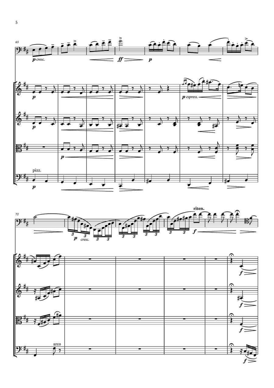 Pezzo capriccioso, Op. 62 String Quartet scores gallery preview page 5