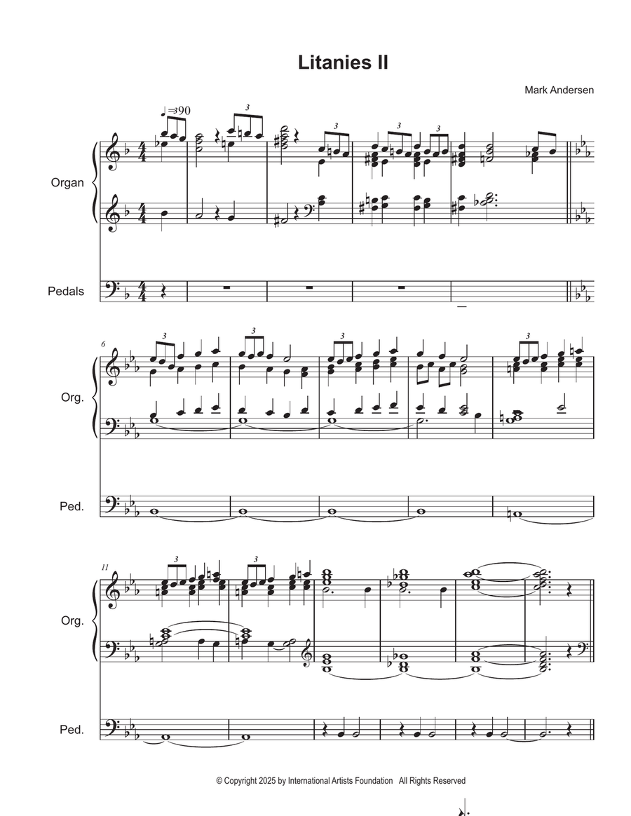 Litanies II for organ by Mark Andersen Organ Solo scores gallery preview page 2