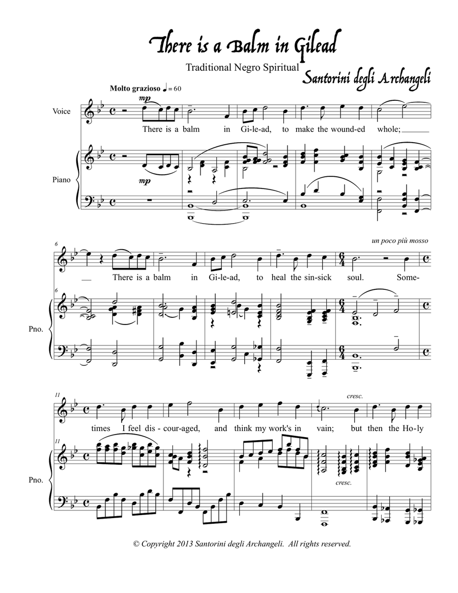 There Is a Balm in Gilead Piano, Vocal scores gallery preview page 2
