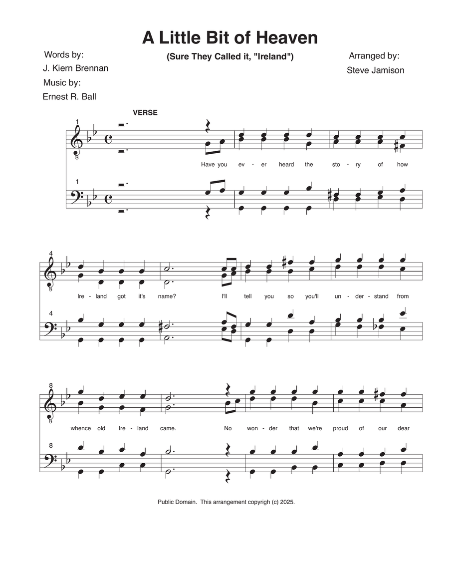 A Little Bit of Heaven A Little Bit of Heaven TTBB scores gallery preview page 1