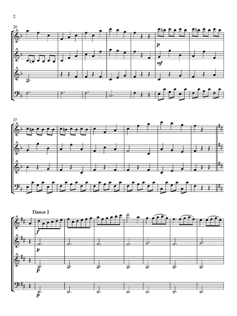 Six German Dances for Woodwind Quartet Woodwind Quartet scores gallery preview page 2