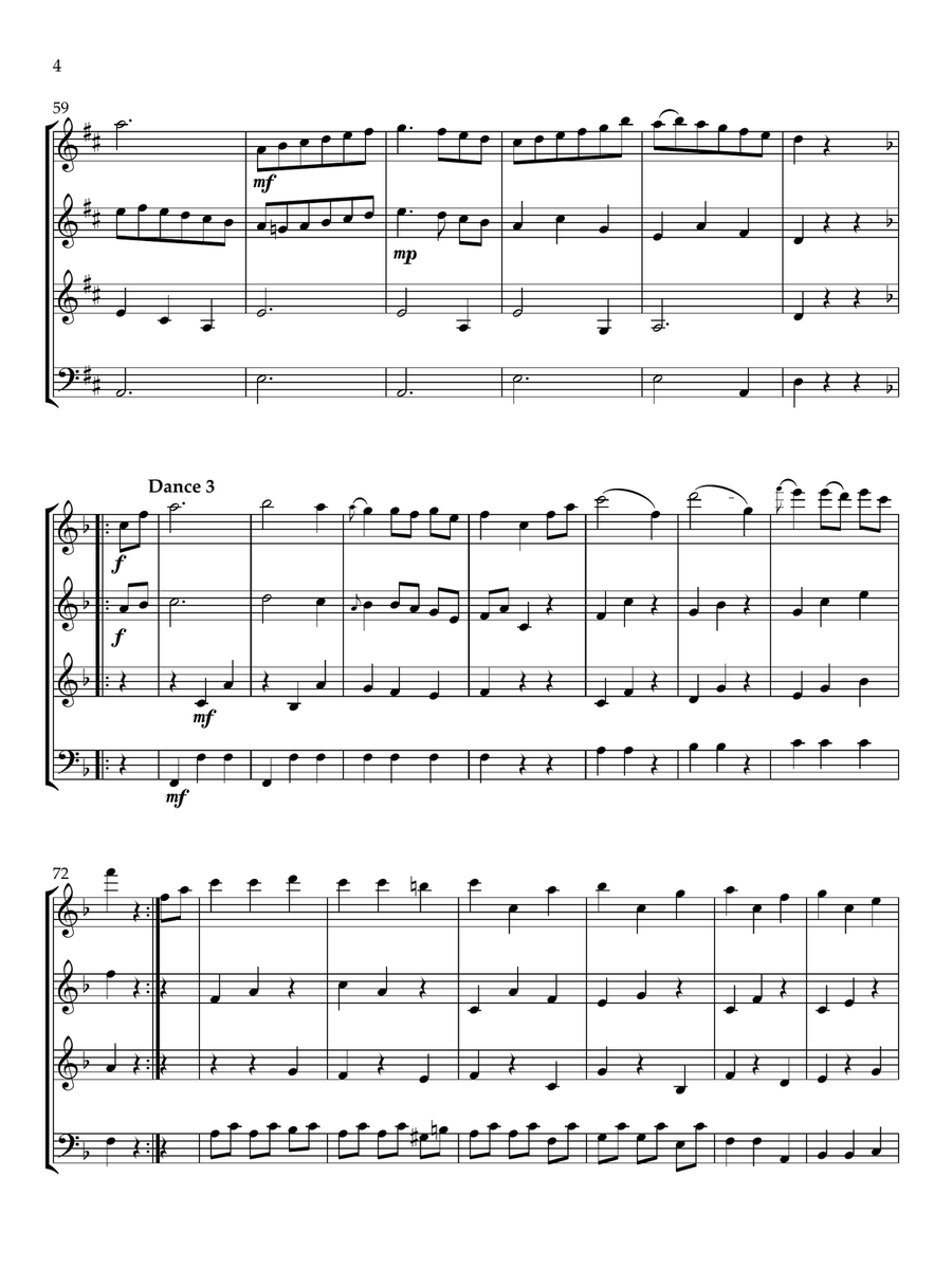 Six German Dances for Woodwind Quartet Woodwind Quartet scores gallery preview page 4