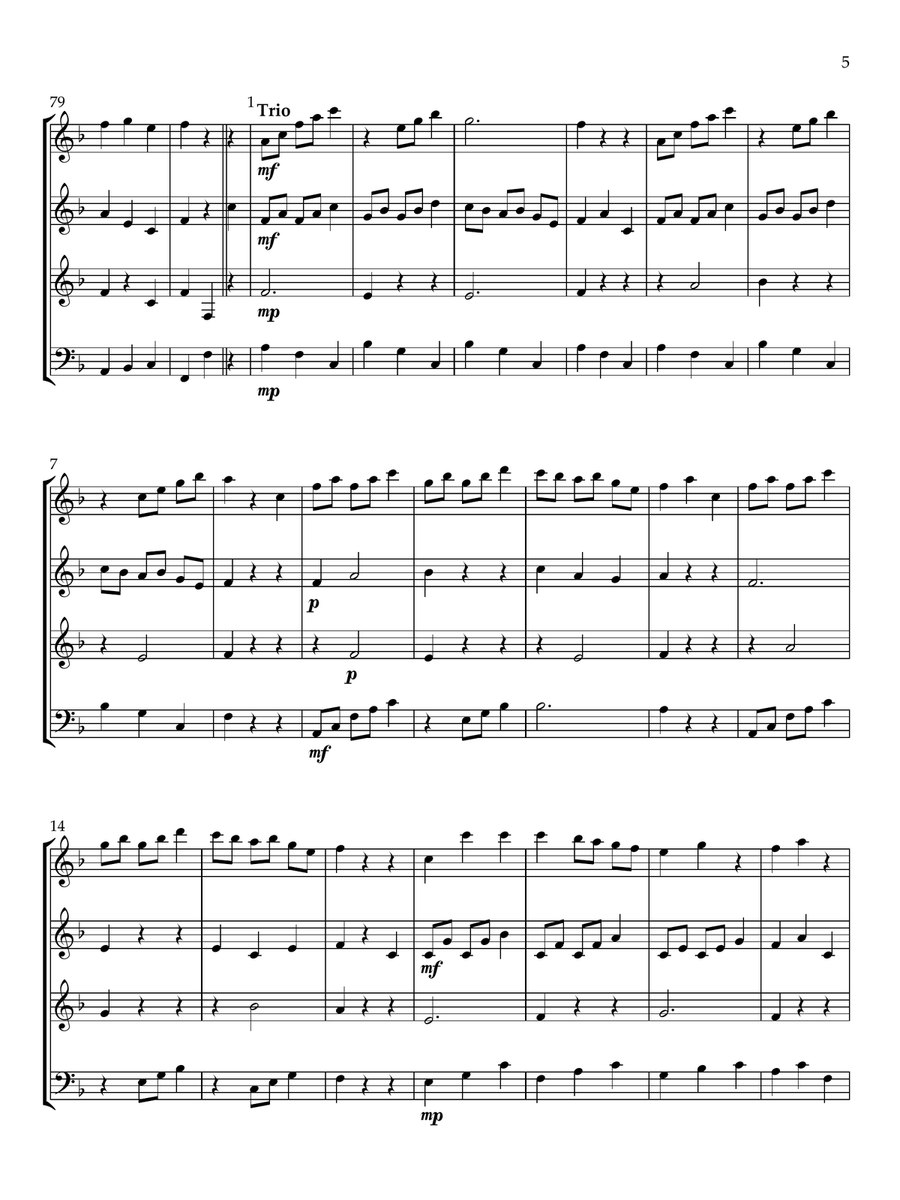Six German Dances for Woodwind Quartet Woodwind Quartet scores gallery preview page 5