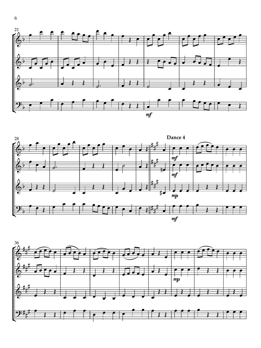Six German Dances for Woodwind Quartet Woodwind Quartet scores gallery preview page 6