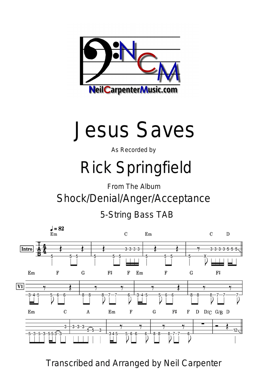 Jesus Saves Jesus Saves Acoustic Guitar scores gallery preview page 1