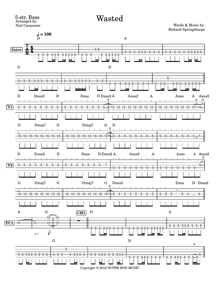 Wasted Wasted Acoustic Guitar scores gallery preview page 2