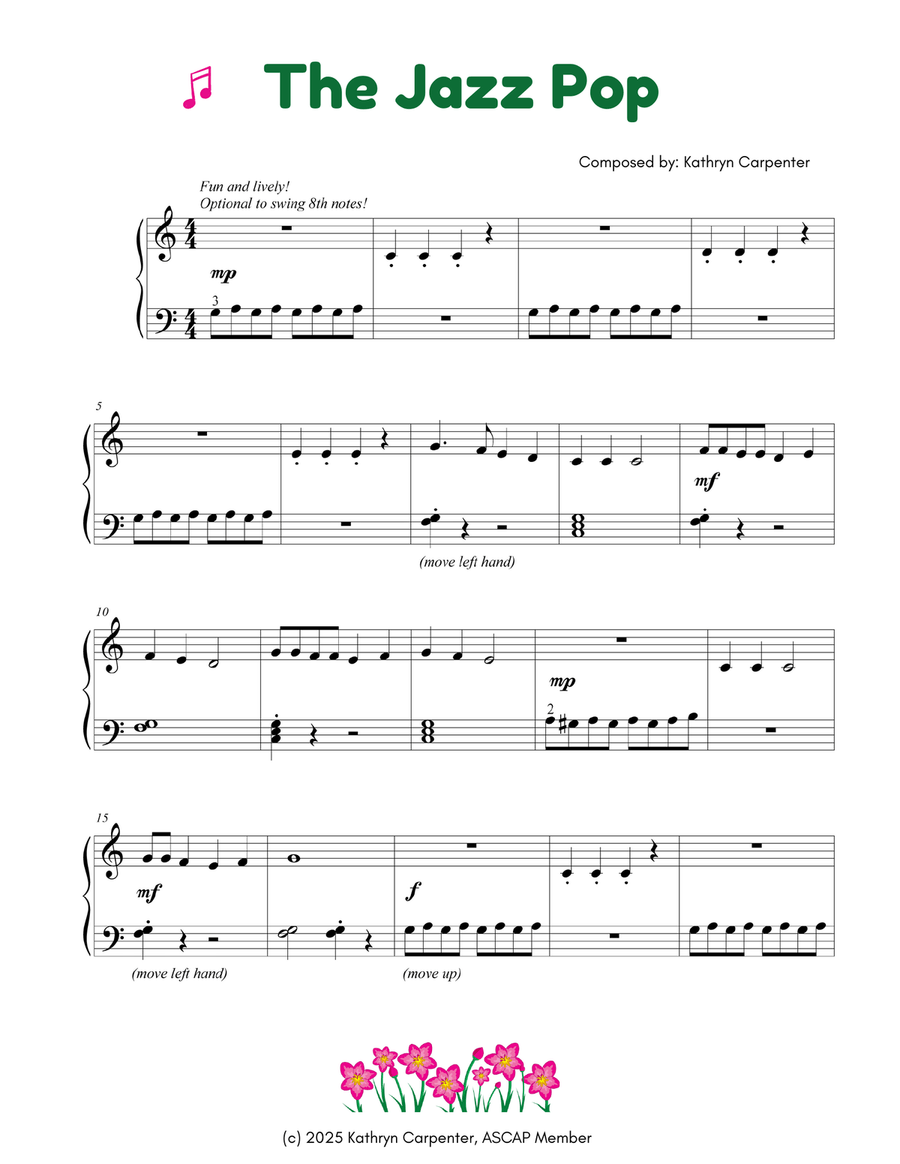 The Jazz Pop (Easy Piano, Level 1) Piano Method scores gallery preview page 1