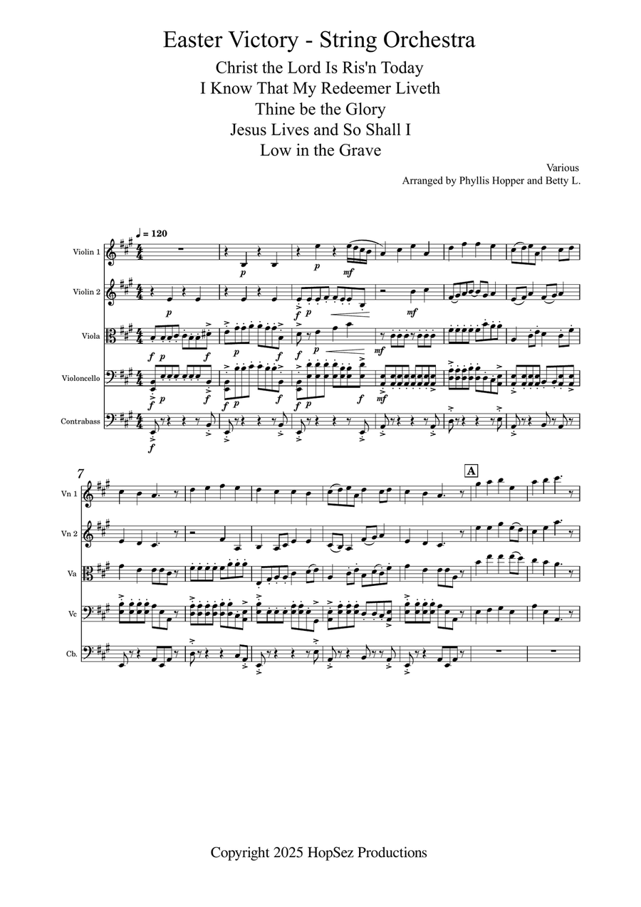 Easter Victory - Medley for String Orchestra String Orchestra scores gallery preview page 1