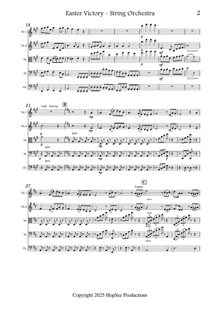 Easter Victory - Medley for String Orchestra String Orchestra scores gallery preview page 2