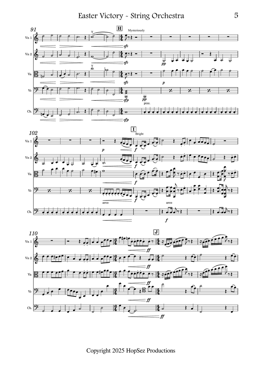 Easter Victory - Medley for String Orchestra String Orchestra scores gallery preview page 5