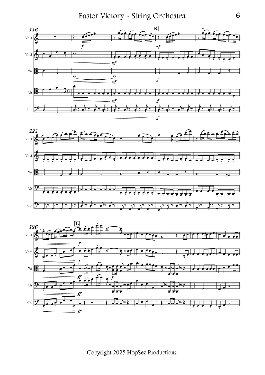 Easter Victory - Medley for String Orchestra String Orchestra scores gallery preview page 6