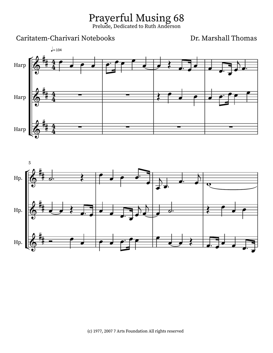 Prayerful Musing 68 Prayerful Musing 68 Small Ensemble scores gallery preview page 1