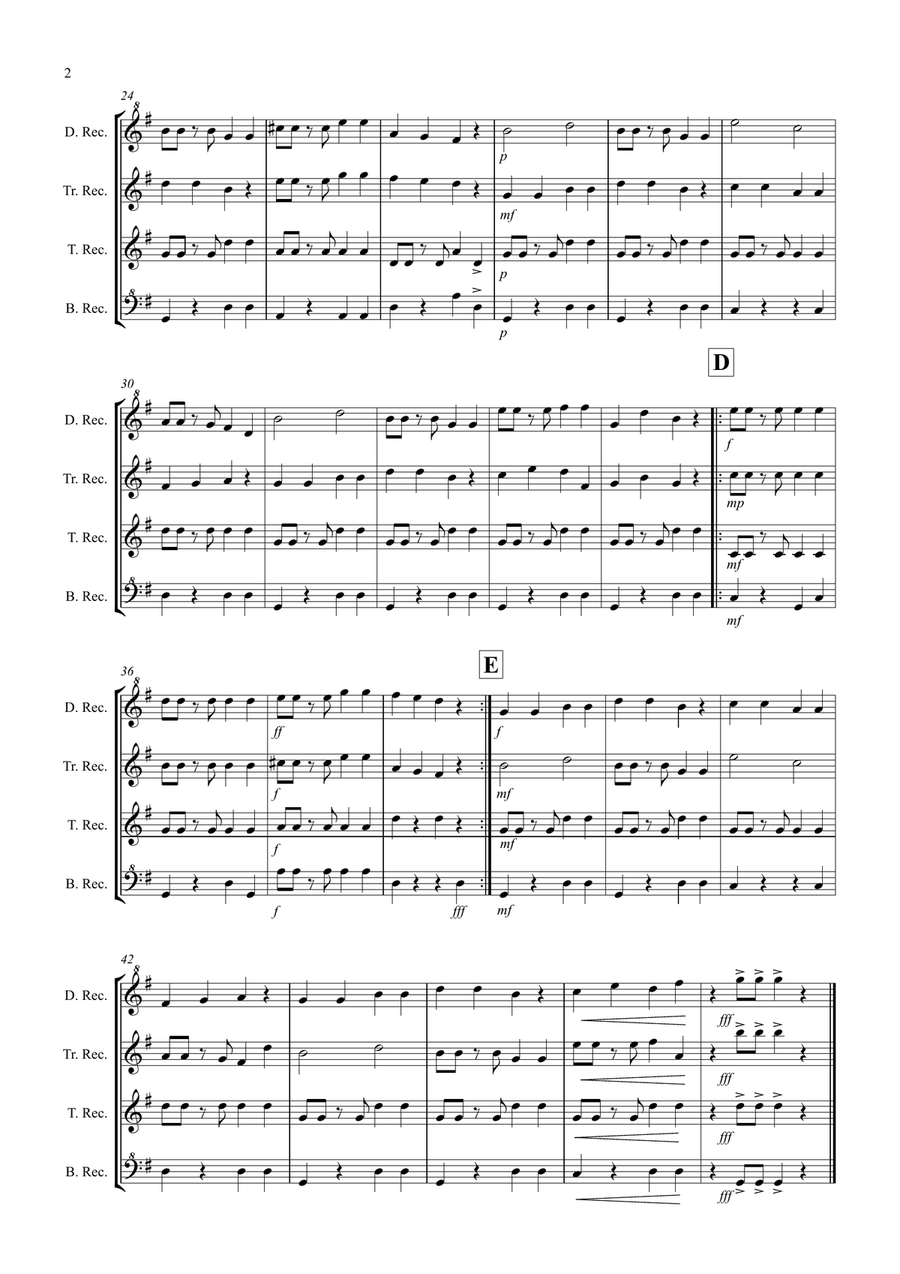 A Surprise Tango! for Recorder Quartet Soprano Recorder scores gallery preview page 2